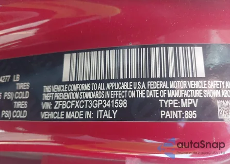 2016 Fiat 500X Trekking из США, поврежденный, VIN ZFBCFXCT3GP341598